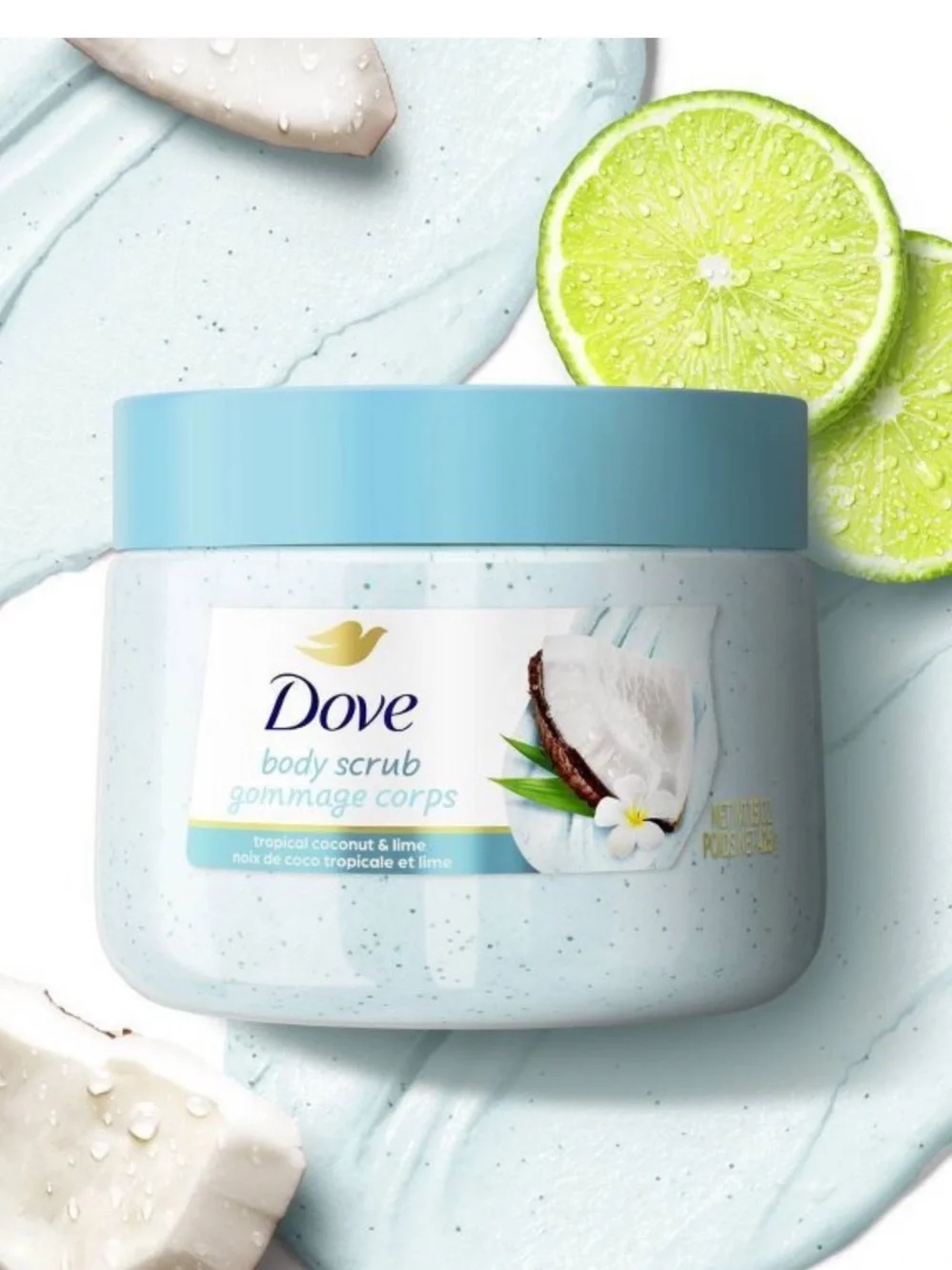 Dove Tropical Coconut & Lime Body Scrub - Light Blue